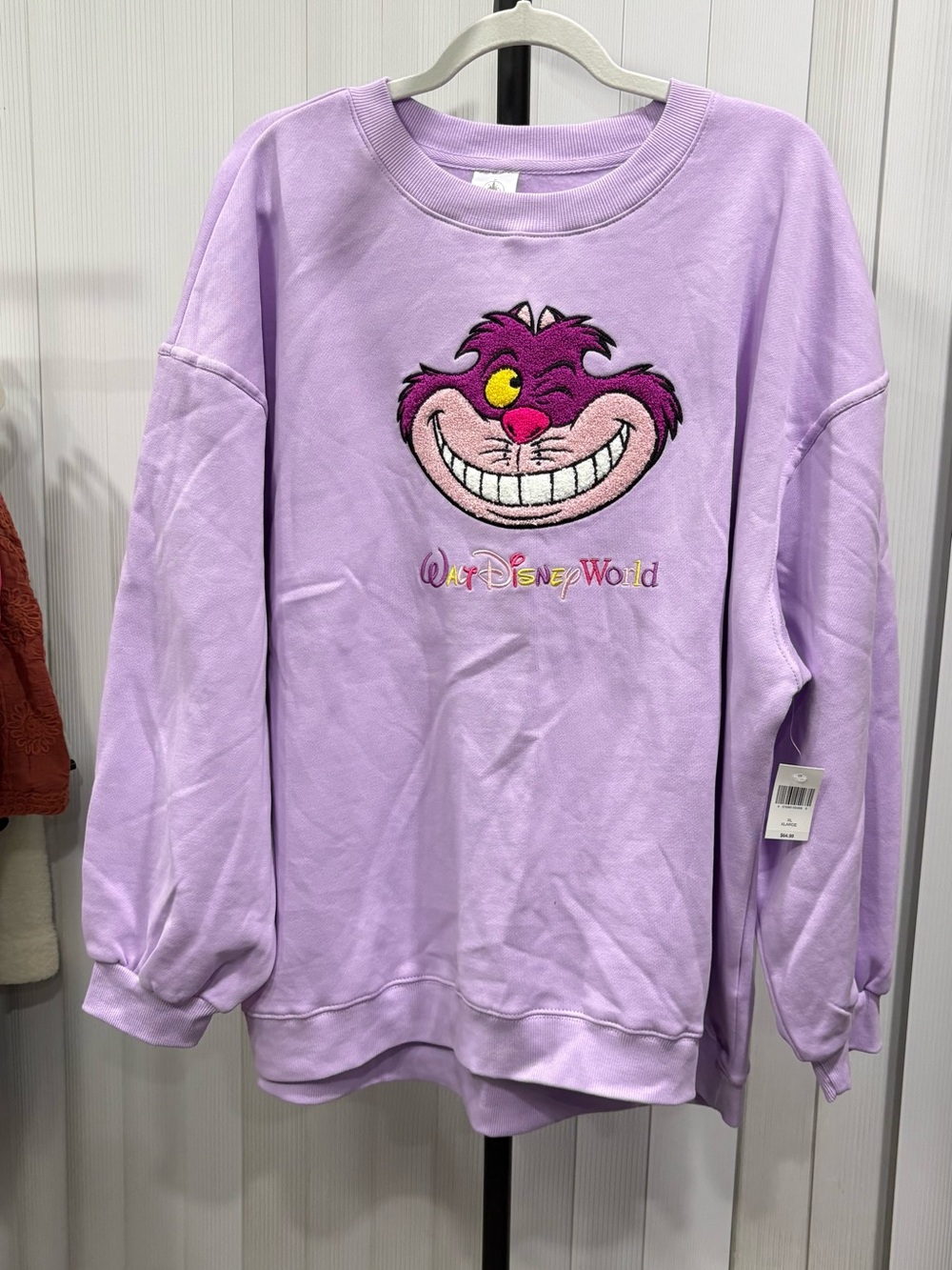 2026 Walt Disney World Cheshire Cat Purple Crewneck Sweatshirt